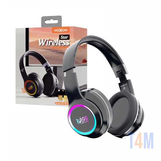 Moxom Star Wireless Headphones MX-WL56 with LED light Black